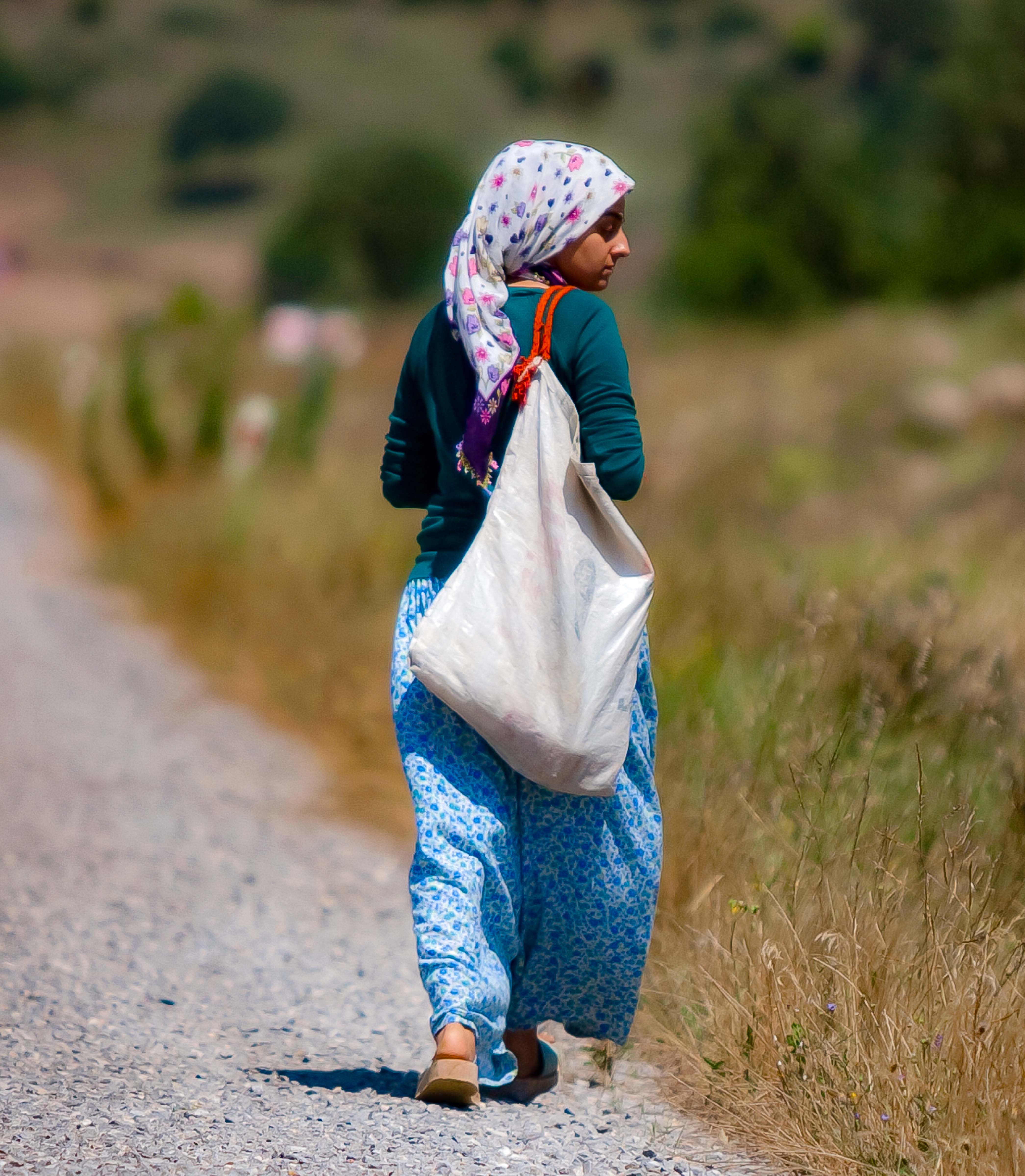 Turkey, Balikesir Prov, Woman Walking, 2010, IMG 9949